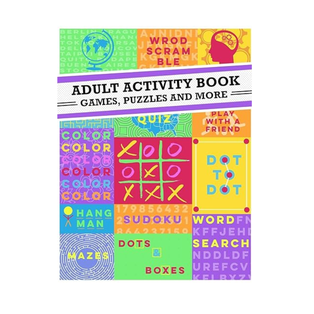 Adult Activity Book: An Adult Activity Book Featuring Coloring, Sudoku, Word Search, and Dot-To-Dot – A fun-filled activity book for adults, perfect for relaxation and mental stimulation, available at BookWorld UAE.