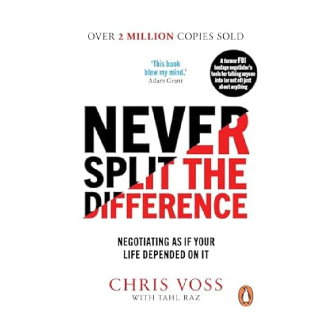 Never Split the Difference by Chris Voss – A powerful guide to negotiation tactics from a former FBI hostage negotiator, available at BookWorld UAE.