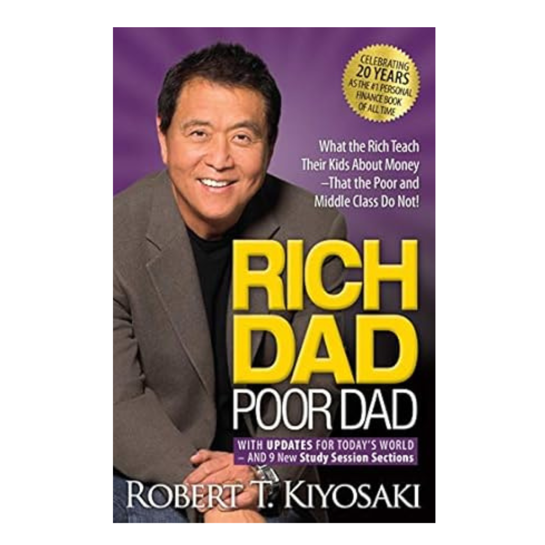 Rich Dad, Poor Dad by Robert T. Kiyosaki – A bestselling personal finance book that challenges traditional money mindsets, available at BookWorld UAE.