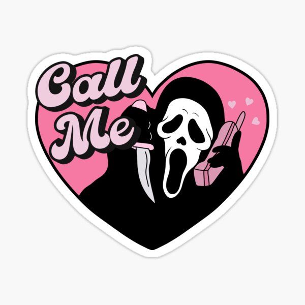 Ghostface Horror Sticker – “Call Me” | Horror, Thriller, Scary Movie Sticker