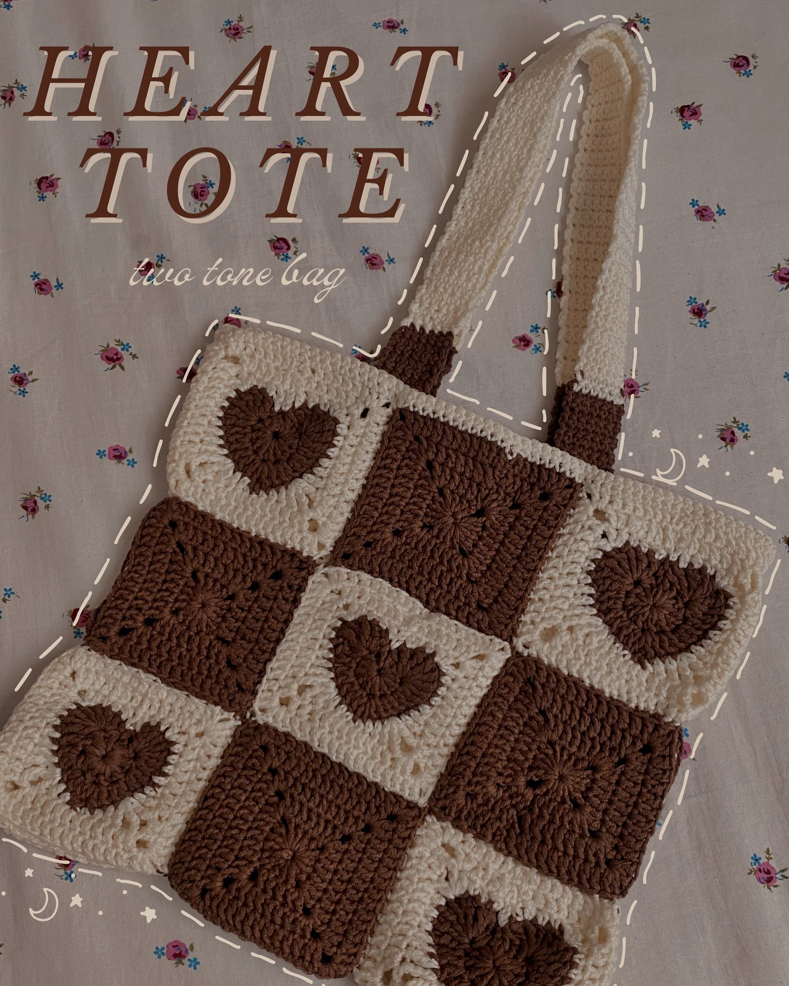 Crochet Heart Granny Square Tote Bag -  Hong Kong