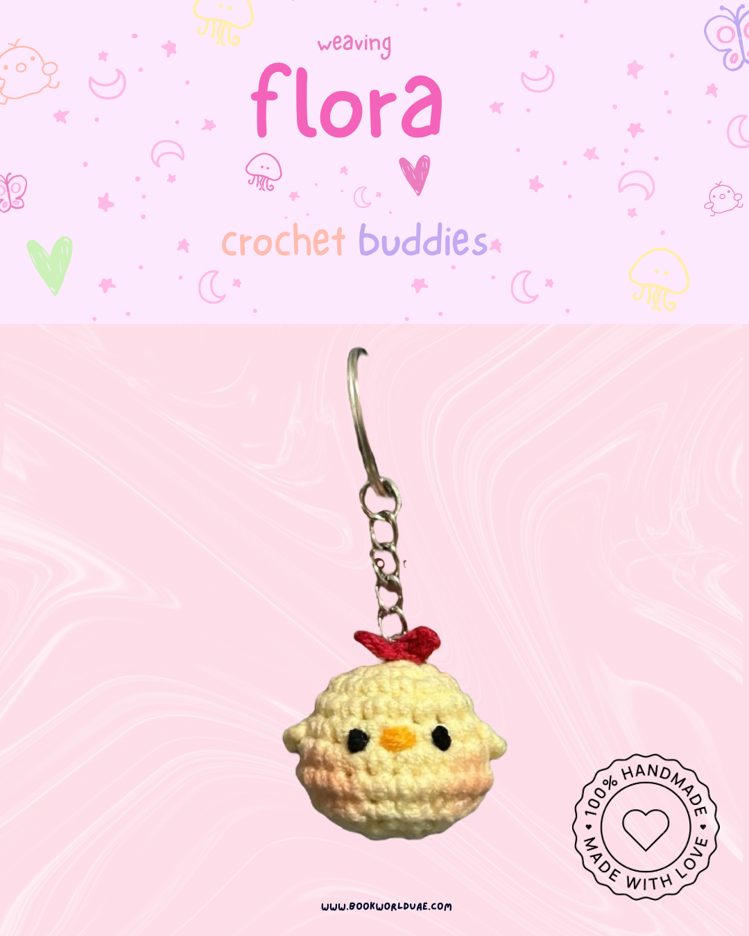 Chibi Chicki Crochet Keychain | Weaving Flora