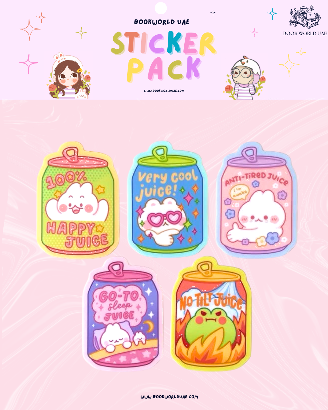 Cute Bear Juice Sticker pack waterproof ipad stickers ipad stickers laptop stickers kindle stickers