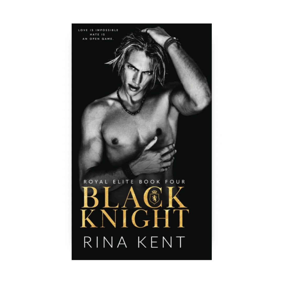 Cover of Black Knight by Rina Kent – a dark romance novel set in the Royal Elite series.