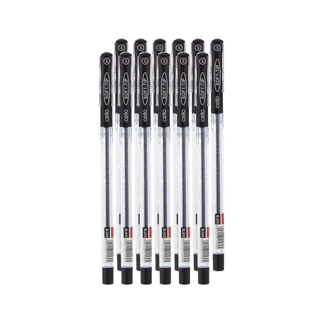 Cello Soft Tip Ball Pen 0.7Mm Box Of 12Pc Black