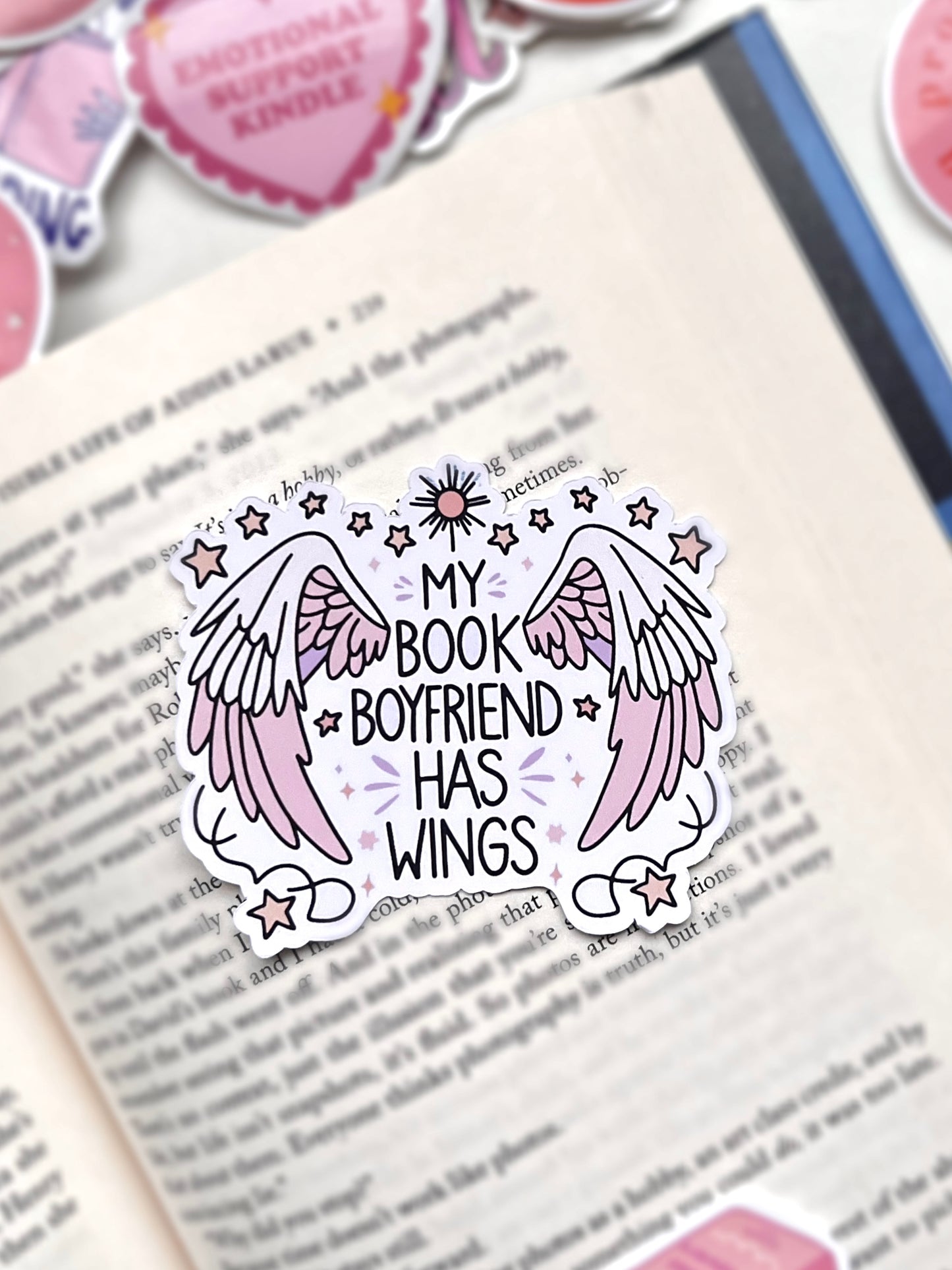 My Book Boyfriend has Wings Sticker