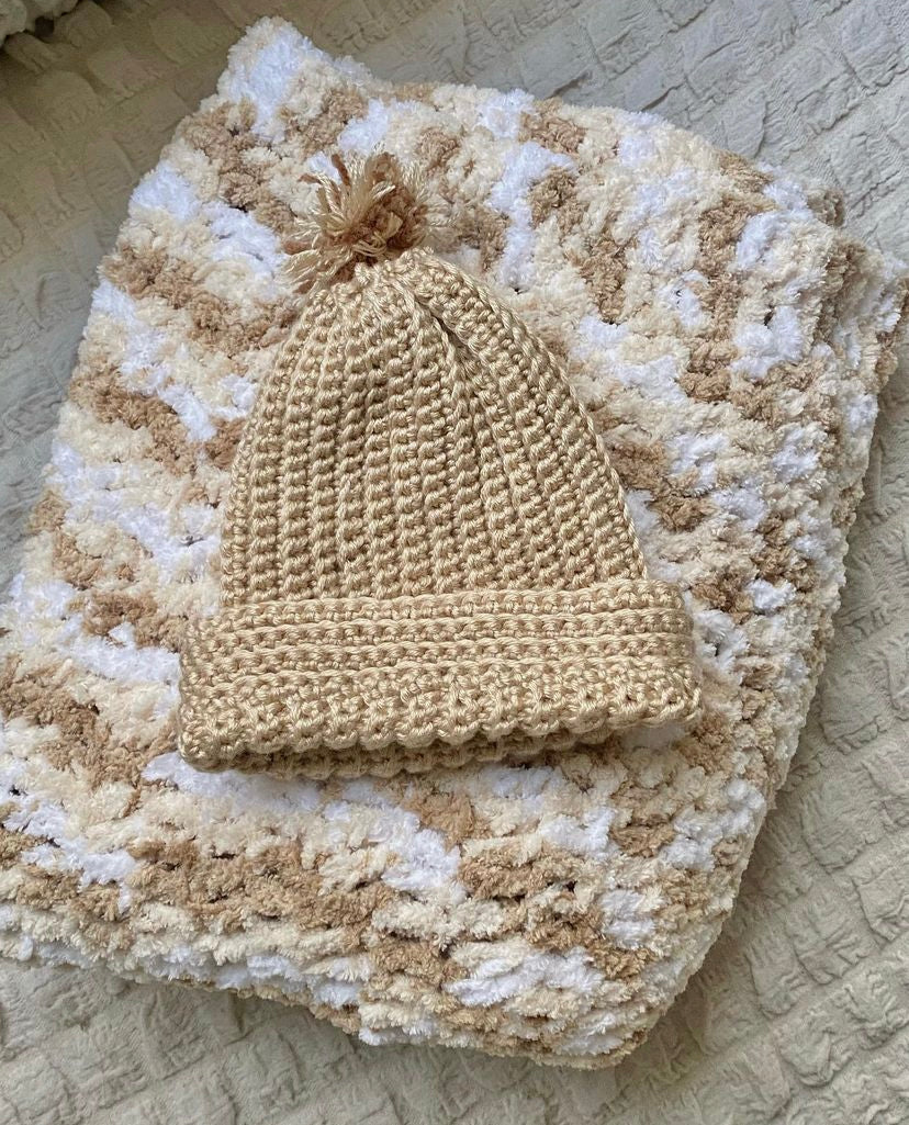 Baby Beanie-Blanket Set