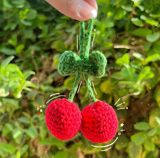 Cherries hanging crochet