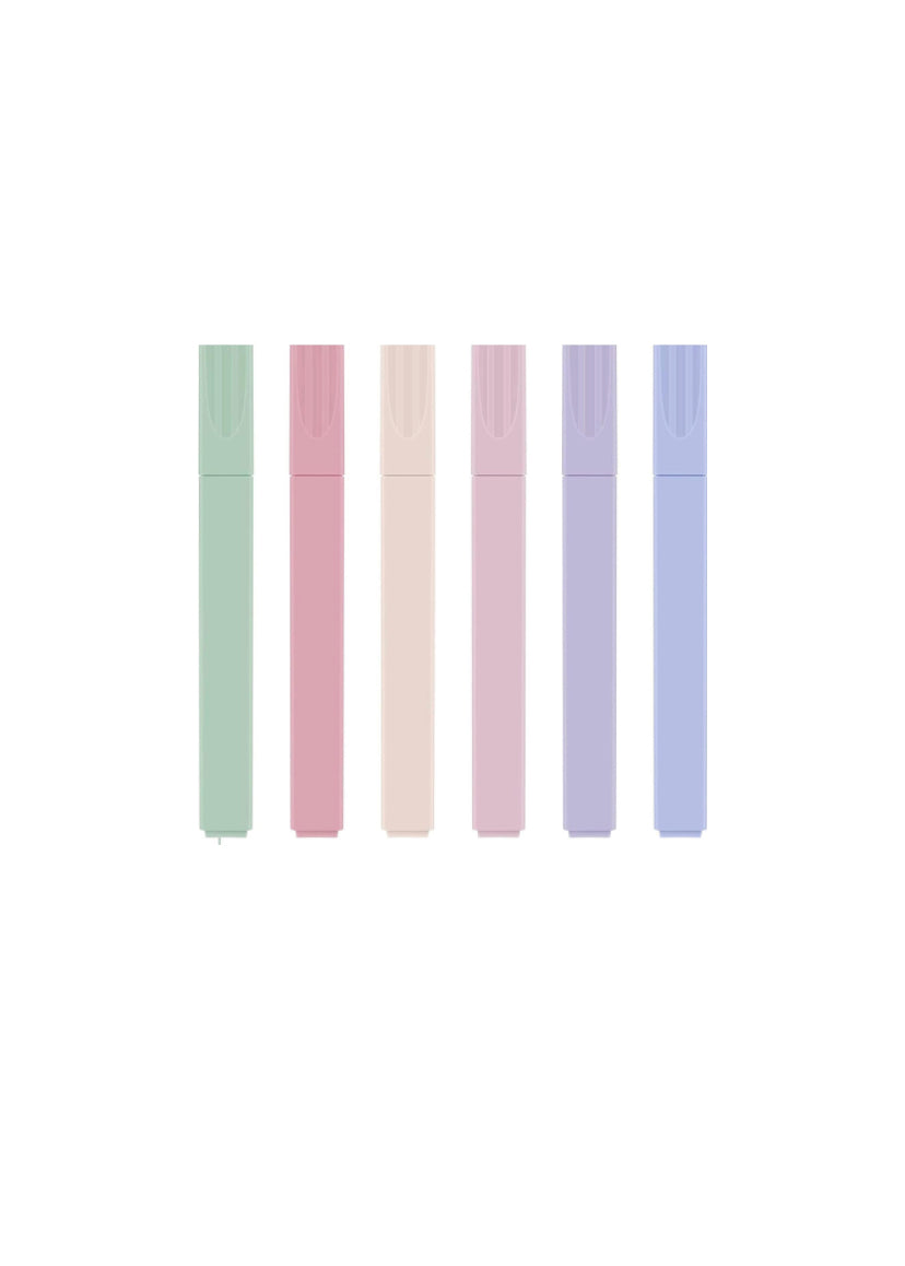 Set of 6 Pastel Highlighter Pens by TKTTBD