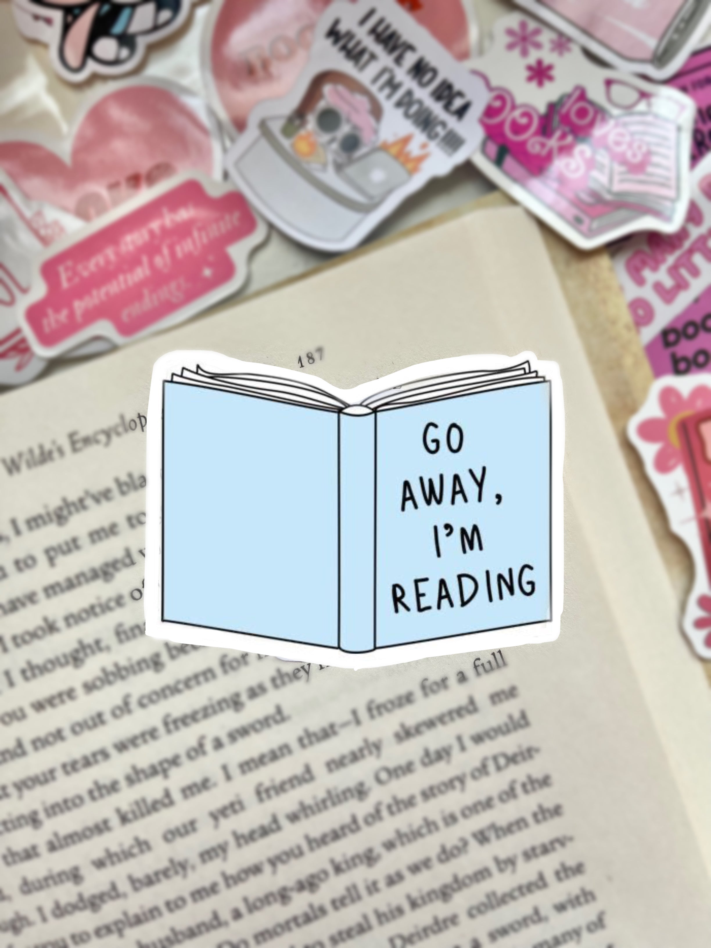 Go away, I’m Reading Sticker – Bookworld UAE