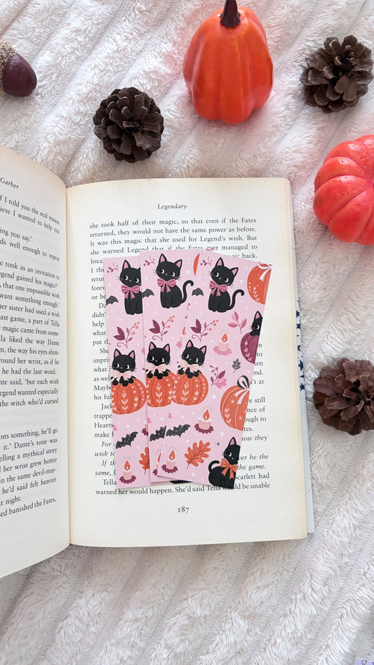 Cats & Pumpkins Halloween Bookmark