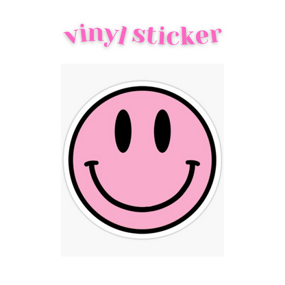 Pink Smiley - Vinyl Sticker