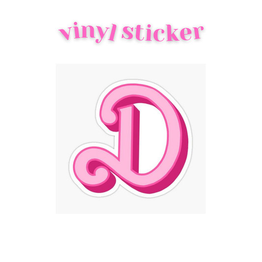 D (Barbie Letter) - Vinyl Sticker