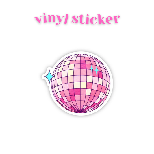 Pink Disco Ball - Vinyl Sticker