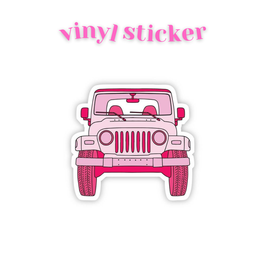 Pink Jeep - Vinyl Sticker