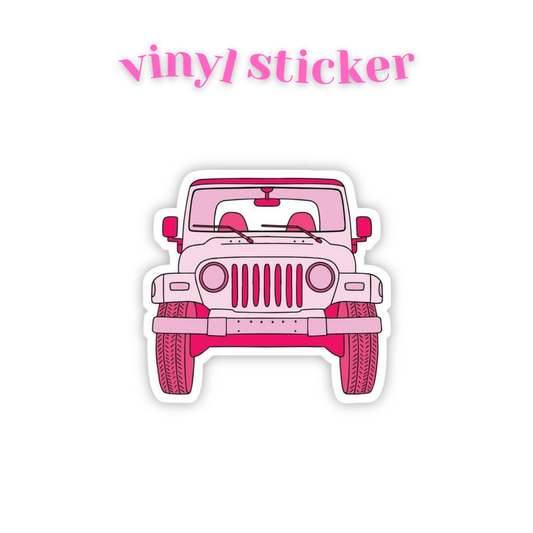 Pink Jeep - Vinyl Sticker