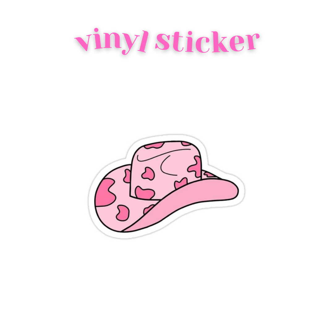 Pink Cowgirl Hat - Vinyl Sticker