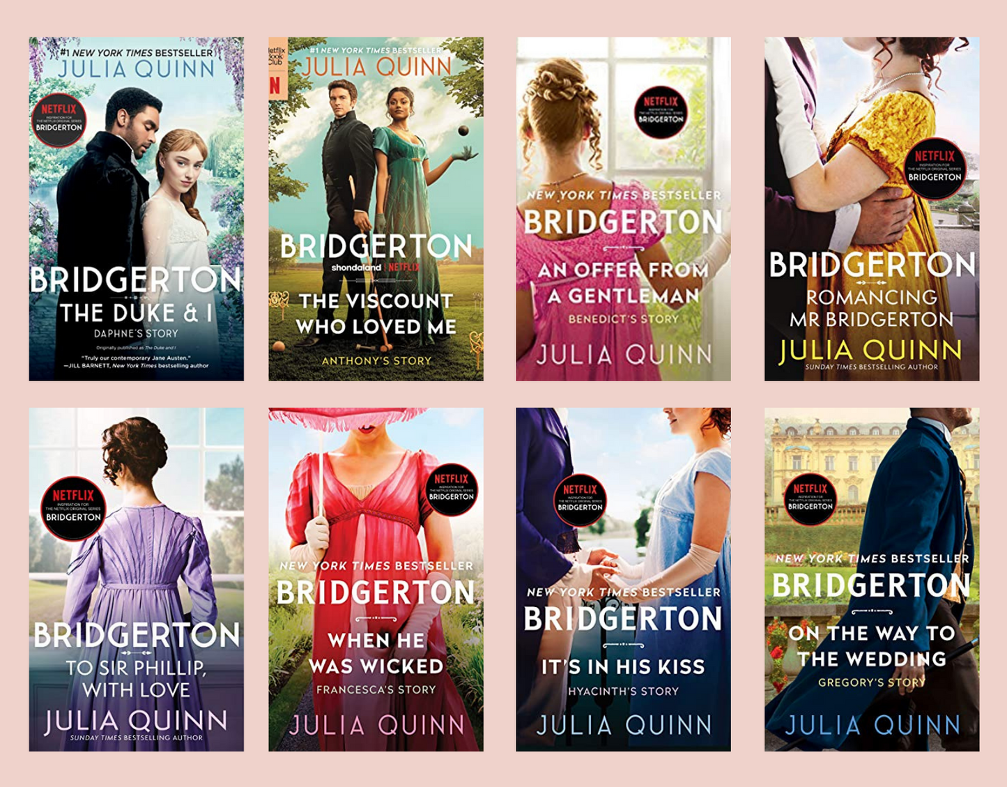 Bridgerton 8 Book Series by Julia Quinn