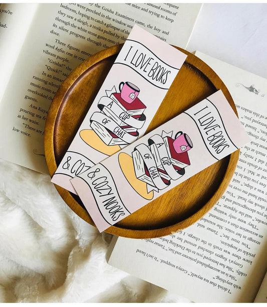 I Love Books, A Cup of Chai & Cozy Nooks Bookmark (Sale)