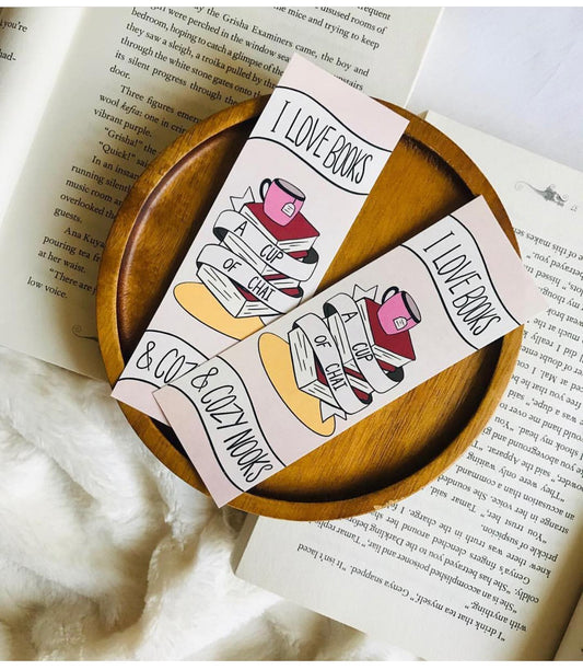 I Love Books, A Cup of Chai & Cozy Nooks Bookmark (OOPSIE)